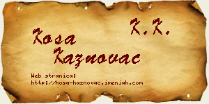 Kosa Kaznovac vizit kartica